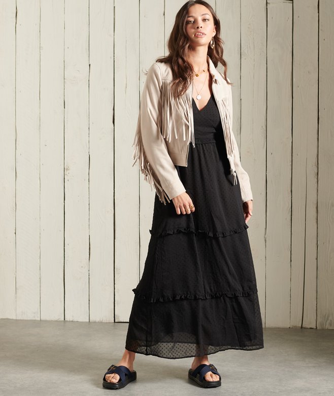 womens Margaux Maxi Dress in Black | Superdry US
