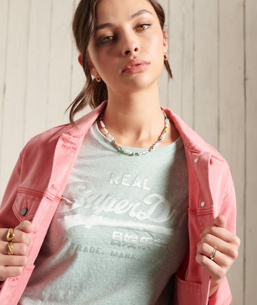 T-shirt en satin ton sur ton Vintage Logo Image 4
