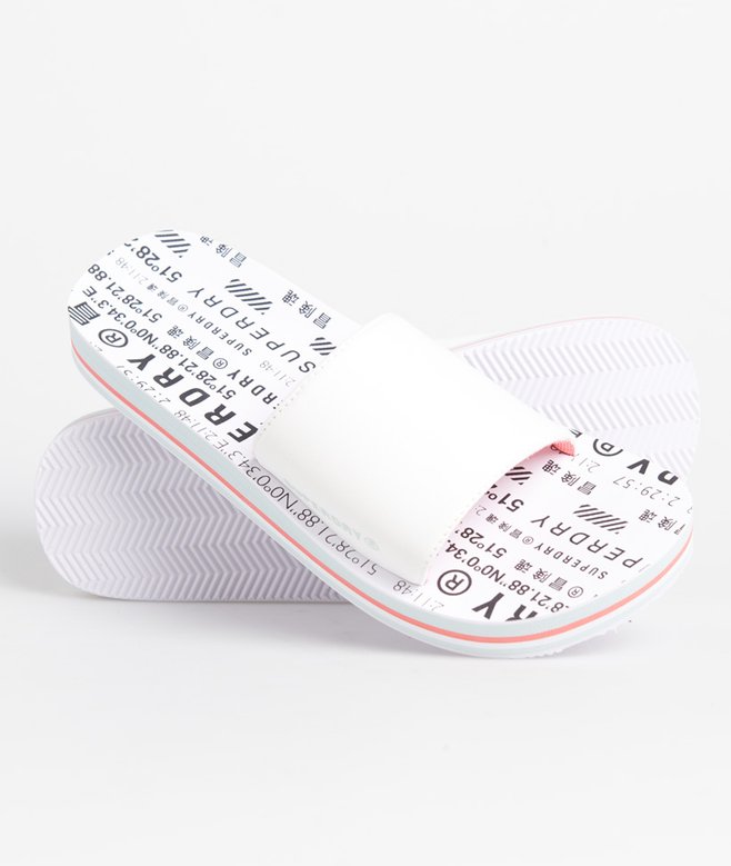 Dames Sport zwemslippers in white aop Superdry NL