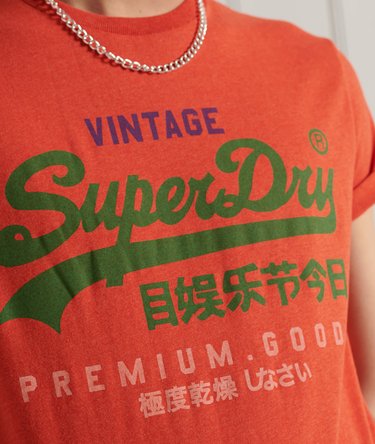Lichtgewicht T-shirt met driekleurig Vintage Logo Image 5