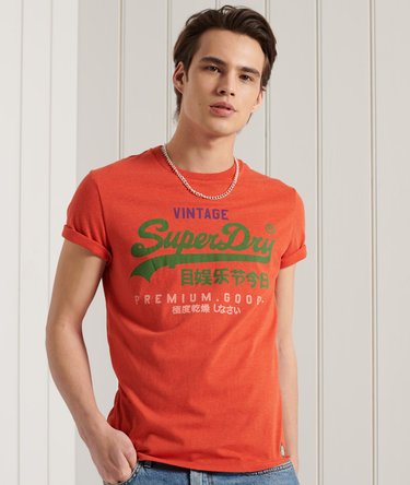 Lichtgewicht T-shirt met driekleurig Vintage Logo Image 1