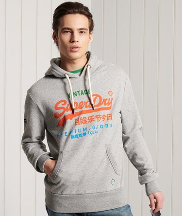 Sudadera tricolor de rizo de algod&oacute;n con capucha Vintage Logo Image 1