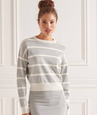 Verkürzter Jacquard-Strickpullover Image 1