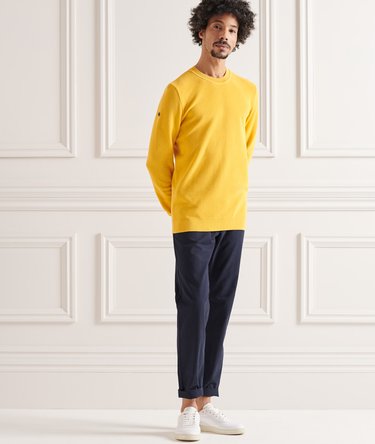 Jersey de algodón orgánico con textura y cuello redondo Image 2