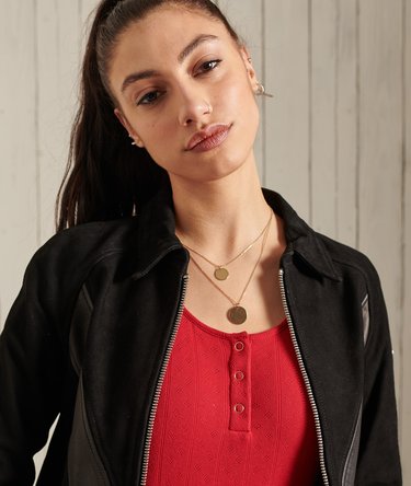 Top tunisien skinny en maille pointelle Image 3