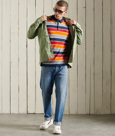 Organic Cotton Academy Stripe Polo Shirt Image 2
