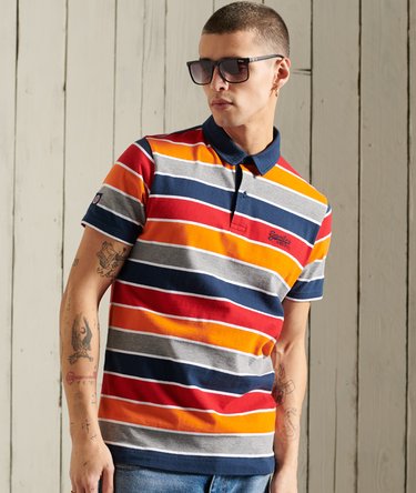Organic Cotton Academy Stripe Polo Shirt Image 1