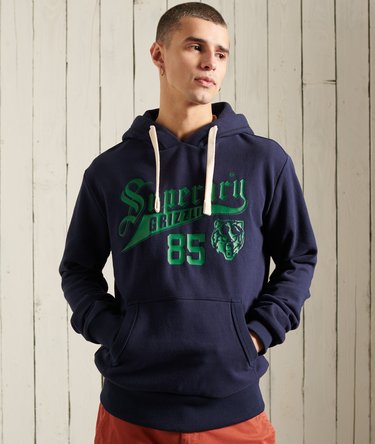 Sudadera gráfica sin cierre con capucha y forro de rizo de algodón Collegiate Image 1
