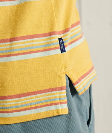 Organic Cotton Vintage Stripe Jersey Polo Shirts Image 4