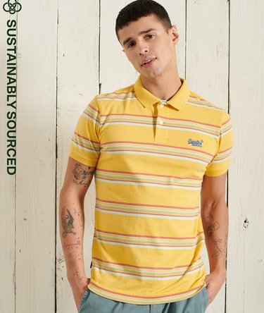 Organic Cotton Vintage Stripe Jersey Polo Shirts Image 1