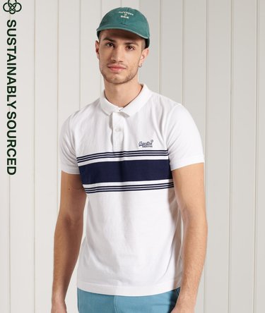 Organic Cotton Vintage Chestband Jersey Polo Shirt Image 1