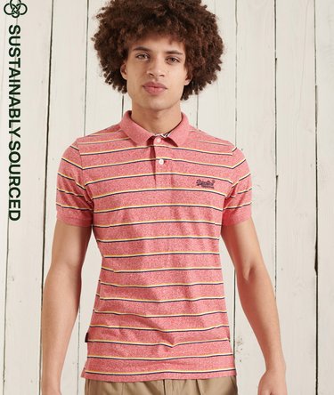 Organic Cotton Striped Pique Polo Shirt Image 1