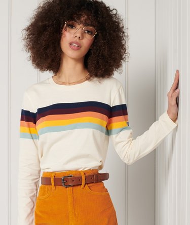 Haut ray&eacute; &agrave; manches longues Cali en coton biologique Image 3