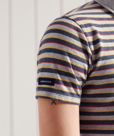 Organic Cotton Cali Stripe Polo Shirt Image 4