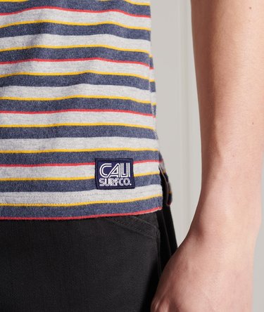 Organic Cotton Cali Stripe Polo Shirt Image 5