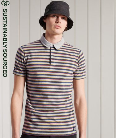 Organic Cotton Cali Stripe Polo Shirt Image 1