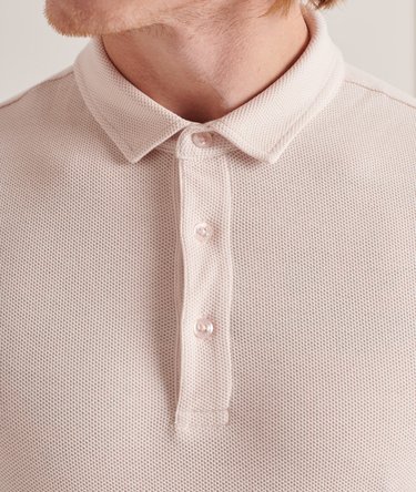 Organic Cotton Textured Jersey Polo Shirt Image 3