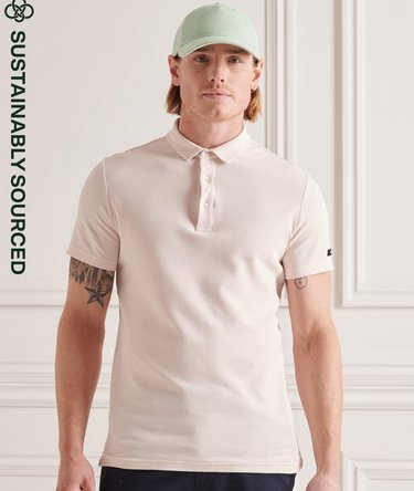 Organic Cotton Textured Jersey Polo Shirt Image 1