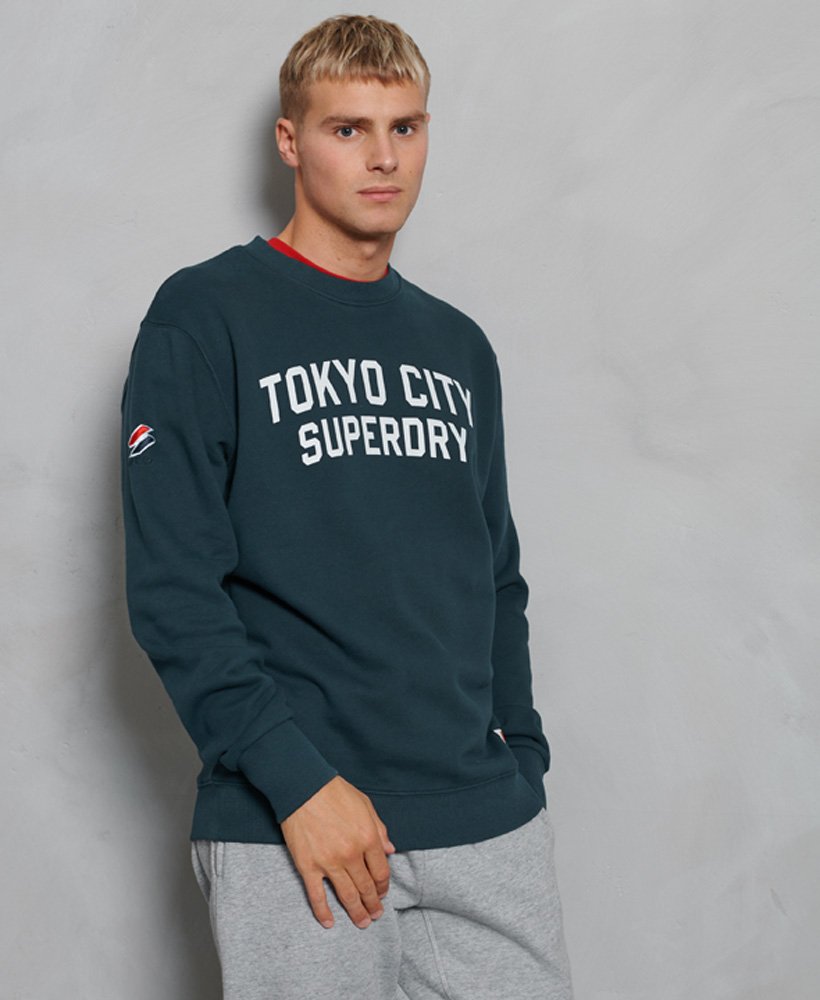 mens City College Oversized Sweatshirt in Eclipse Navy