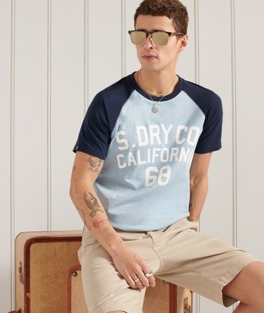 Organic Cotton Cali Surf Graphic Baseball T-Shirt Image 3
