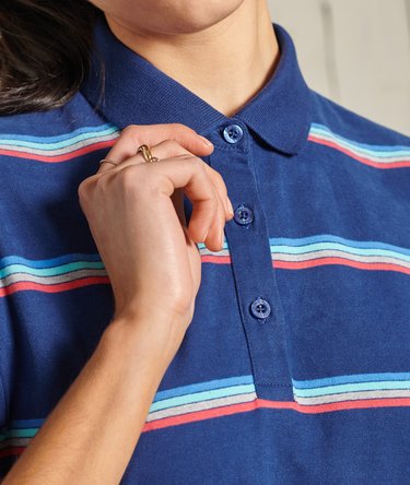 Organic Cotton Academy Stripe Polo Shirt Image 4