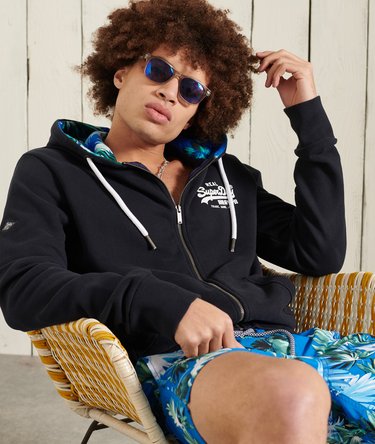 Sweat à capuche zippé imprimé sur l'ensemble Vintage Logo Image 3