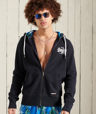 Sweat à capuche zippé imprimé sur l'ensemble Vintage Logo Image 1
