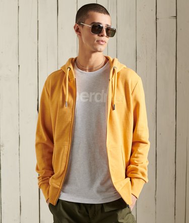 Orange Label hoodie van loopbackstof met rits Image 3