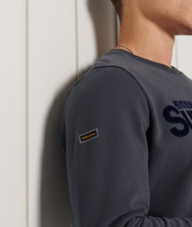 Core Logo sweatshirt i loopback-stof med imiteret ruskind Image 4