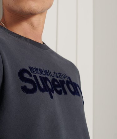 Core Logo sweatshirt i loopback-stof med imiteret ruskind Image 3