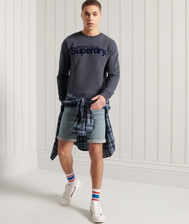 Core Logo sweatshirt i loopback-stof med imiteret ruskind Image 2