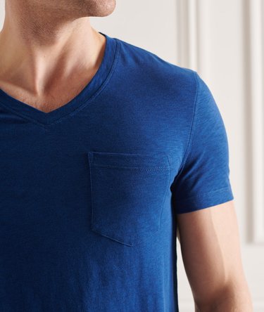 Organic Cotton V Neck Slub Pocket T-Shirt Image 4