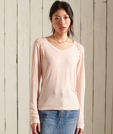 NYC top i h&oslash;r med blondeindsats Image 1