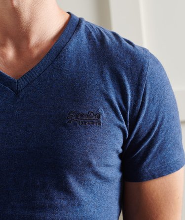 Organic Cotton Vintage Embroidery V-Neck T-Shirt Image 3