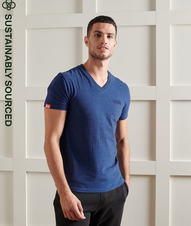 Organic Cotton Vintage Embroidery V-Neck T-Shirt Image 1