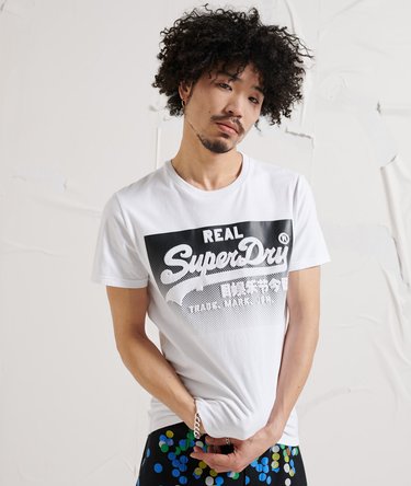 Vintage Logo Halftone T-shirt med pr&aelig;g Image 3