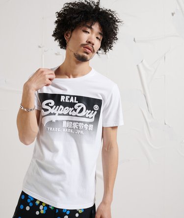 Vintage Logo Halftone T-shirt med pr&aelig;g Image 1