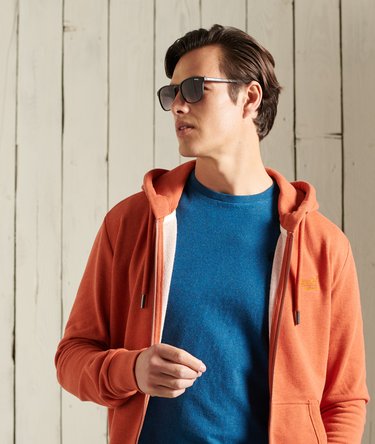 Sweat à capuche zippé bouclé sur l'envers Orange Label Image 3