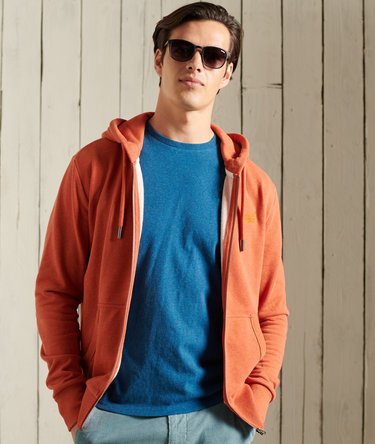 Sweat à capuche zippé bouclé sur l'envers Orange Label Image 1
