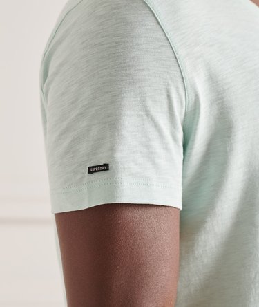 Slub T-shirt van biologisch katoen met V-hals en borstzakje Image 4