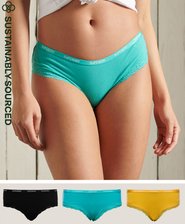 Organic Cotton Lace Trim Briefs 3 Pack