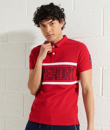 Retro Sports Applique Polo Shirt Image 1