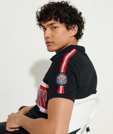 Retro Sports Applique Polo Shirt Image 3
