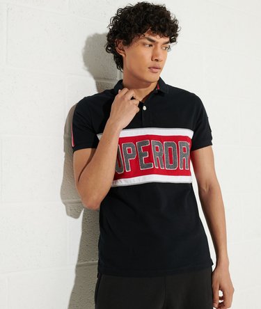 Retro Sports Applique Polo Shirt Image 1