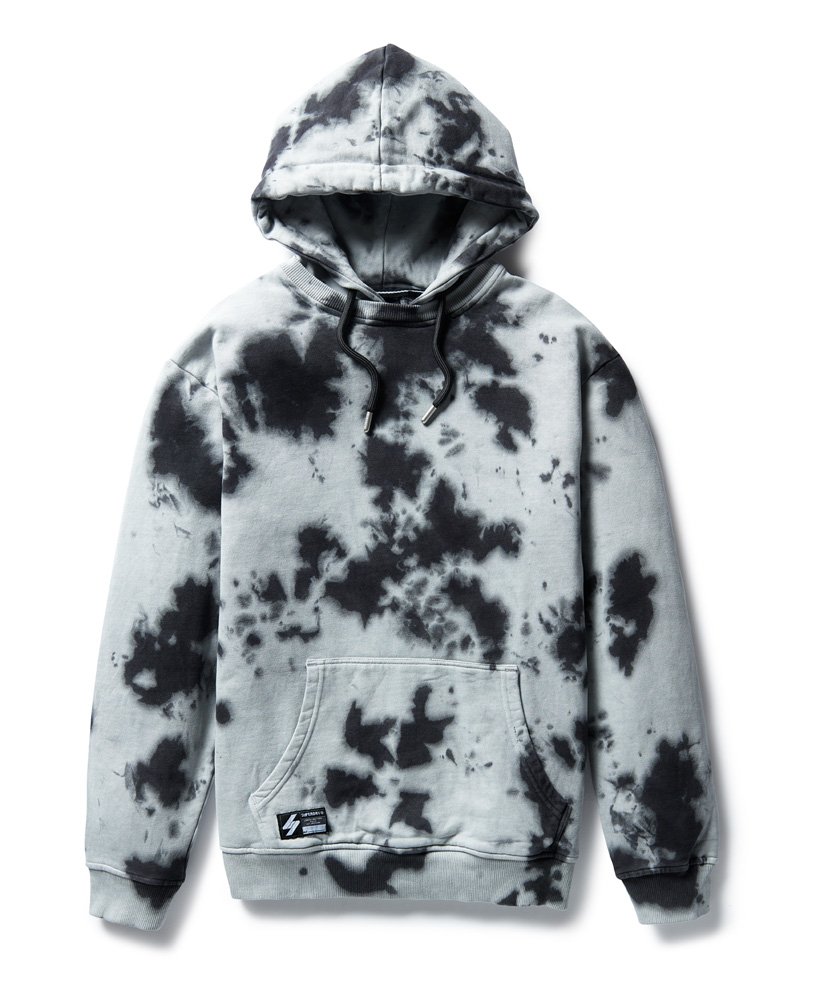 mens Unisex Tie Dye Hoodie in GREY/BLACK | Superdry CA-EN