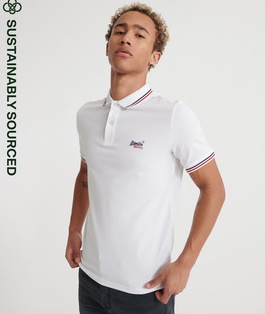 Polo classique à liseré en coton bio Micro Lite Image 1