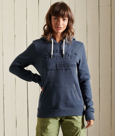 Embossed Graphic Logo Hoodie Image 1