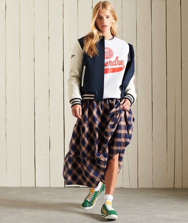 Script Style College Crew Sweatshirt Image 2