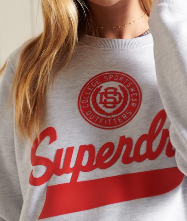 Script Style College Crew Sweatshirt Image 7