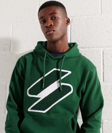 Sweat à capuche en maille chenille Code Logo Image 1